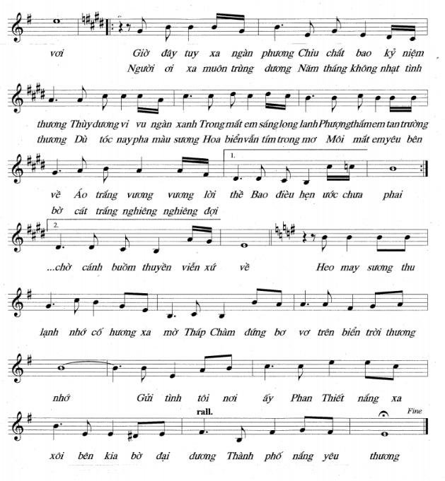 Sheet nhạc Thành Phố Hoa Biển 2